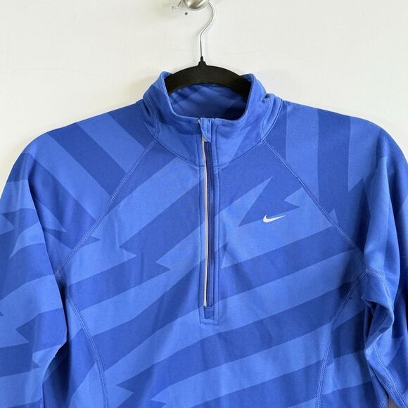 Nike Dri-Fit Women Small Blue Two Tone Lightweight Active Half Zip Track Jacket - Picture 2 of 7